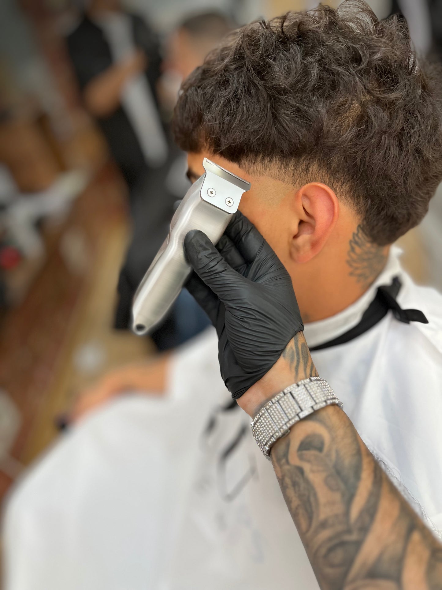 Trimmer para barba Patillera para Acabados Perfilador de barba Retoque Profesional Cuchilla T, Trimmer Profesional Acero Inoxidable alta durabilidad