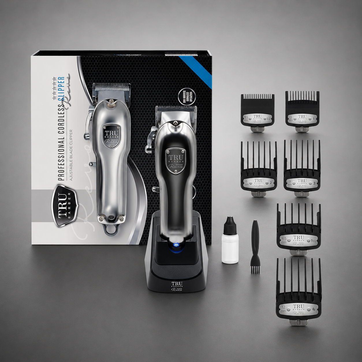 Máquina de Cortar Pelo Tru Barber Revo + Base de Carga Rápida